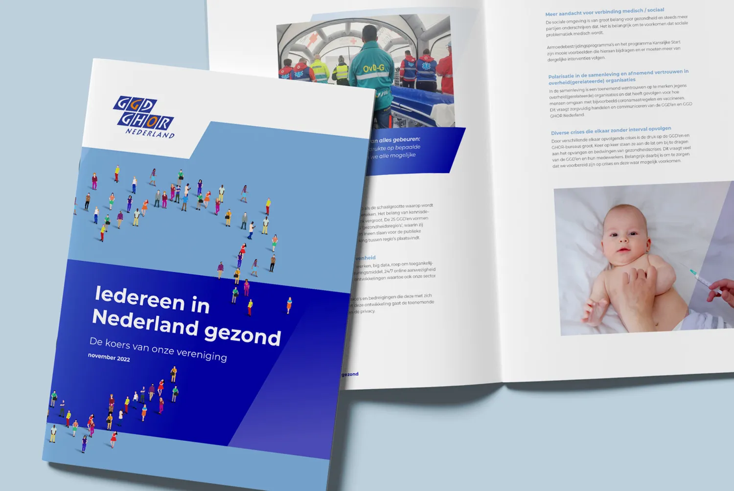 GGD GHOR mockup boek, iedereen in Nederland gezond