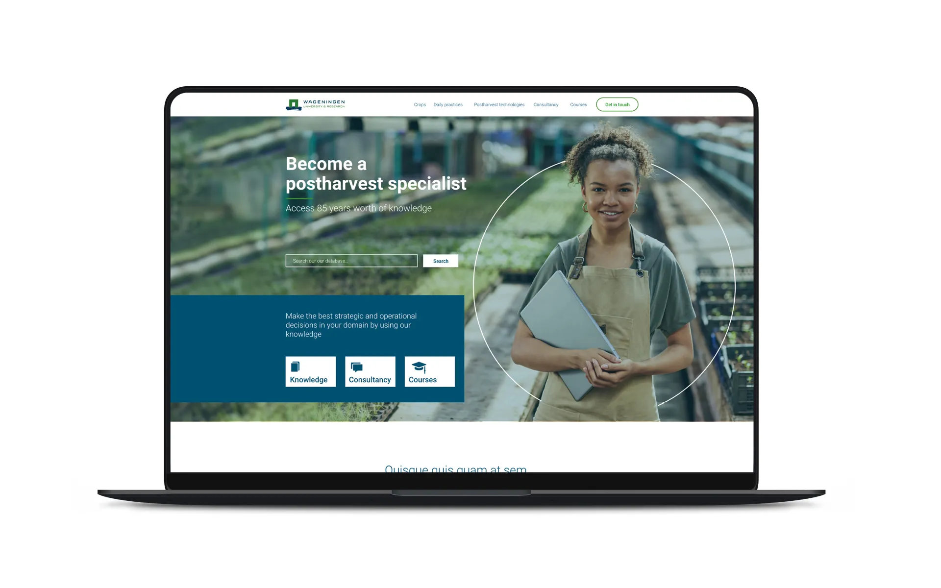 mockup laptop Wageningen Universiteit