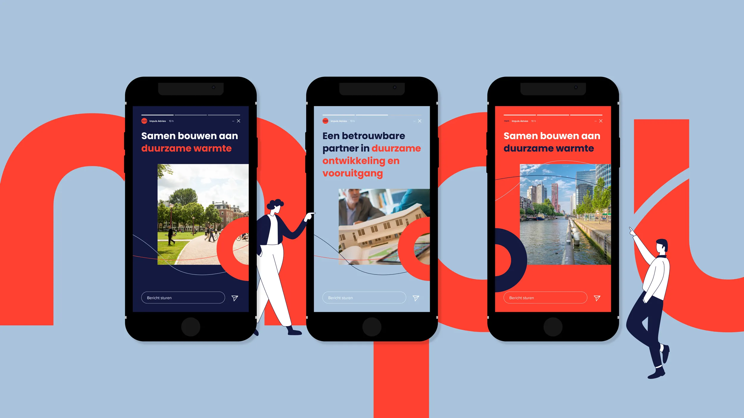mockup telefoon social van Impuls