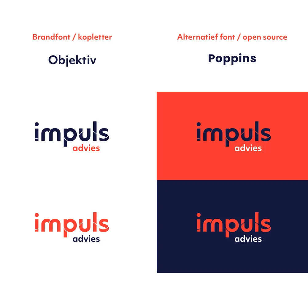 logo en lettertypen Impuls